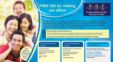 Smiling Family on a Dentist Post Mailing card example