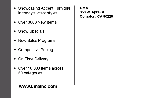Uma Enterprises company print example with their information on it